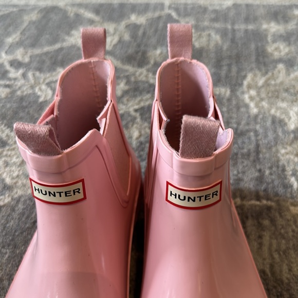 🎀HUNTER🎀 Pink Short Glossy Rain Boots 37 - Picture 8 of 9